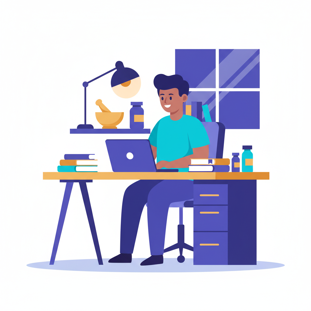 Estudiante preparando oposiciones de farmacia